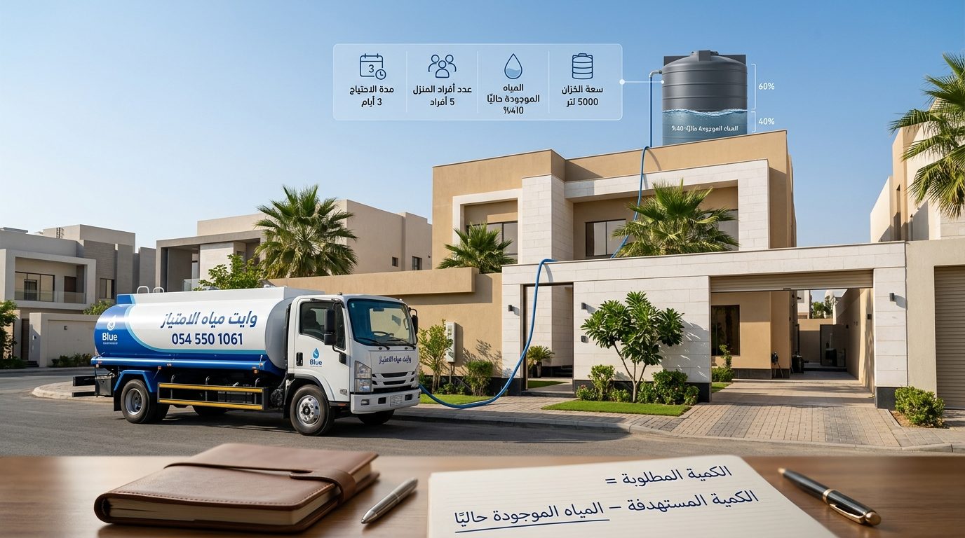 وايت مياه يعبئ خزان منزل في جدة